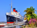 Queen Mary dans le port de Long Beach, Californie, États-Unis