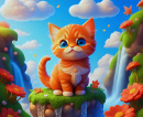 Un petit chaton roux mignon