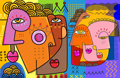 Portrait abstrait moderne