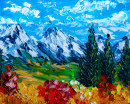 Parc national des Montagnes Rocheuses, peinture à l’huile