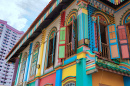 Maison colorée à Little India, Singapour