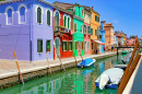 Célèbres canaux colorés de Burano, Italie