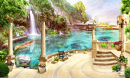 Complexe près de la cascade