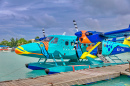 Hydravion coloré à Male, Maldives