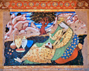 Femme perse, fresque ancienne à Ispahan, Iran