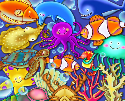 Dessins animés Créatures sous-marines