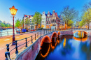 Canal Keizersgracht la nuit à Amsterdam