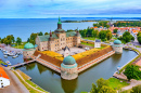 Vue aérienne du château de Vadstena en Suède