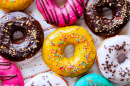 Variété de délicieux donuts