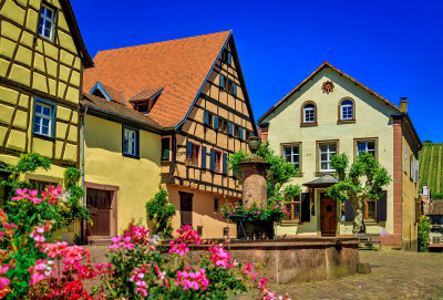 Maisons à colombages à Riquewihr, France