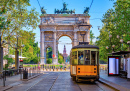 Vue de l’arc de la paix à Milan, Italie