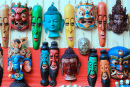 Masques en bois à Katmandou, Népal