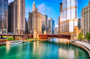 Le centre-ville de Chicago à Sunrise, Illinois, États-Unis