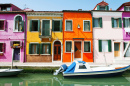 Vue panoramique de l’île de Burano, Venise, Italie