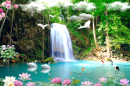Un beau paysage avec une cascade