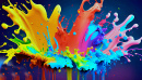 Macro de taches de peinture colorées
