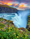 Vue magnifique de la cascade de Gullfoss en Islande