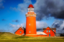 Phare de Bovbjerg contre un ciel nuageux, Danemark