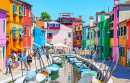 Maisons pittoresques sur l’île de Burano, Italie