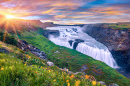 Magnifique vue sur la cascade de Gullfoss, Islande