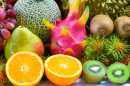Gros plan des fruits tropicaux