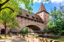 Ponts sur la rivière Pegnitz, Nuremberg, Allemagne