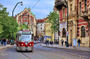 Tramway vintage à Prague, République tchèque