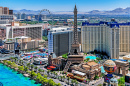 Vue aérienne du Strip de Las Vegas, Nevada, États-Unis