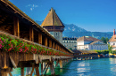 Paysages du pont de la chapelle, Lucerne, Suisse