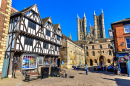 Maison à colombages Tudor à Lincoln, Royaume-Uni