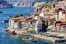 Vue du quartier de la Ribeira à Porto, Portugal