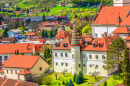 Vue aérienne de Marija Bistrica, Croatie