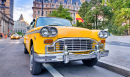 Taxi jaune vintage à New York, États-Unis