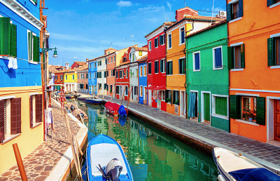 Île de Burano près de Venise, Vénétie, Italie