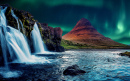 Paysage hivernal de la montagne Kirkjufell, Islande