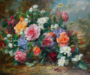 Nature morte de roses et d’hortensias