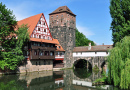 Vue sur le pont Charles, Nuremberg, Allemagne