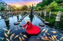 Palais de l’eau de Tirta Gangga à Bali, Indonésie